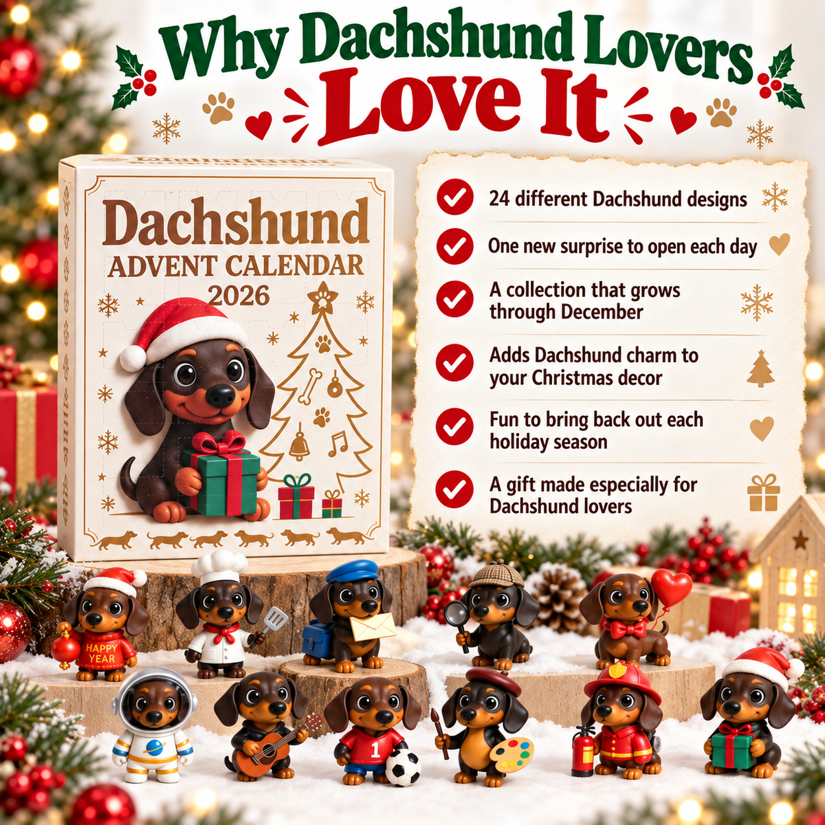 Dachshund Advent Calendar – 24 Days of Collectible Christmas Puppy Surprises