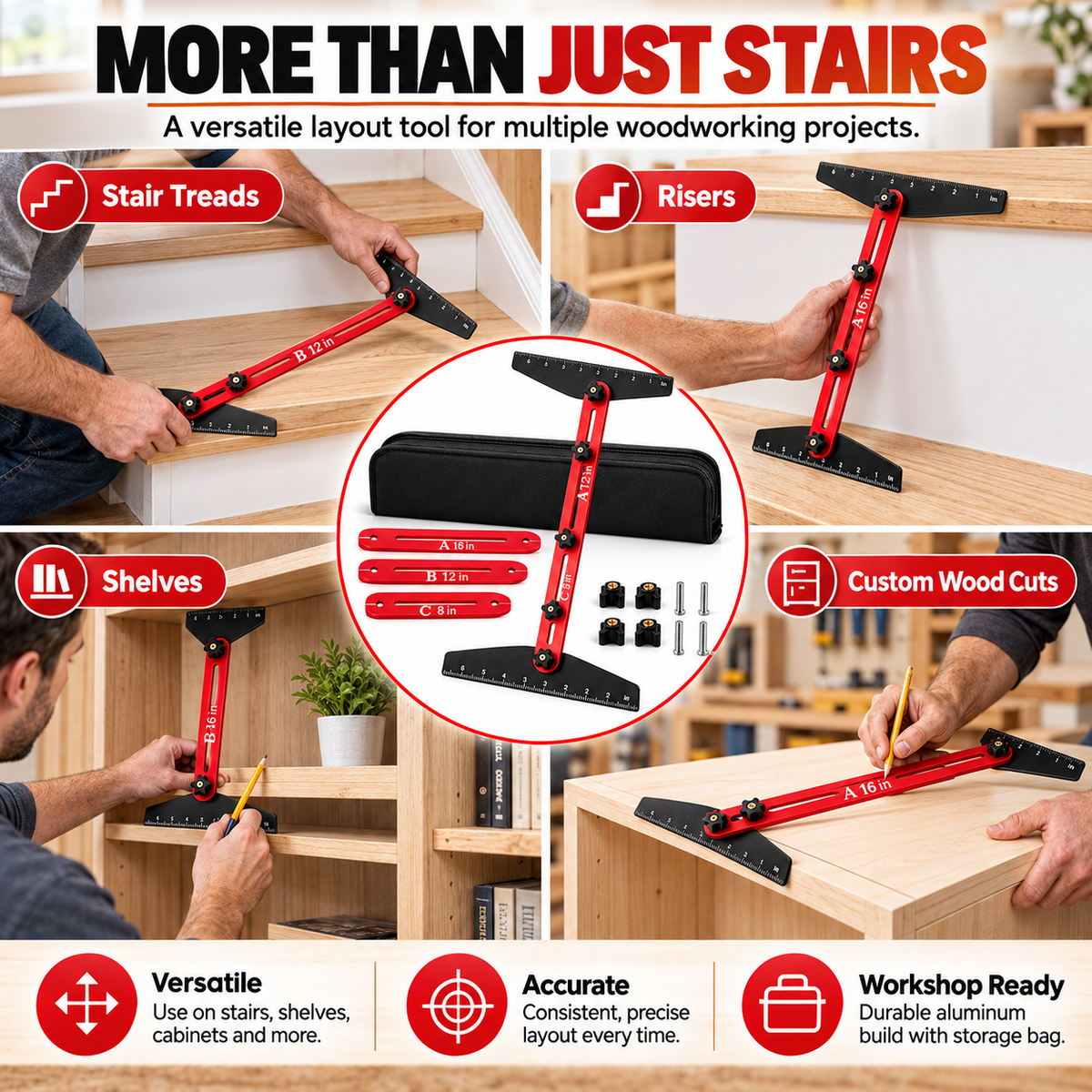 Adjustable Stair Tread Template