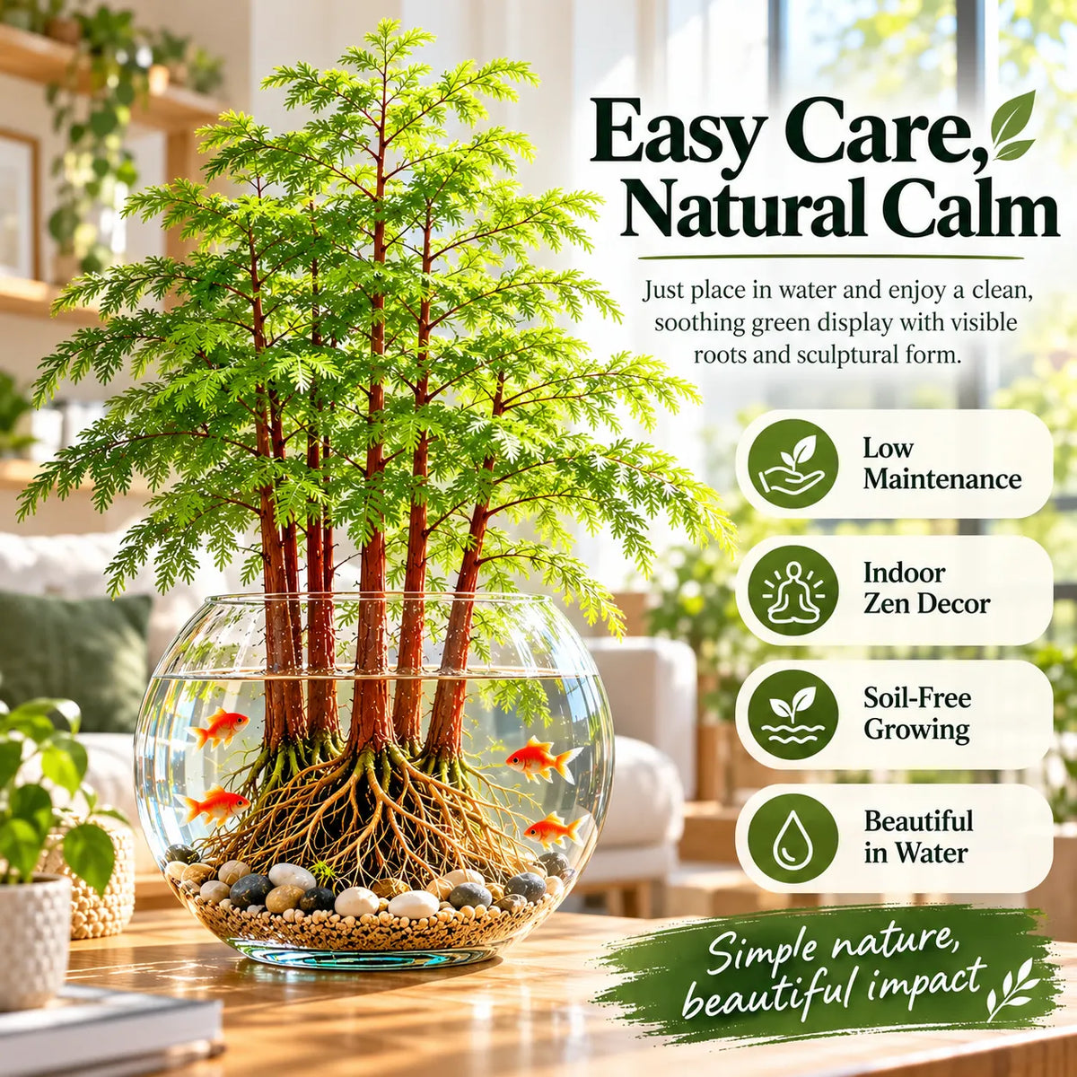 🌿 Hydroponic Dawn Redwood Starter – Grow Your Own Mini Tree💧