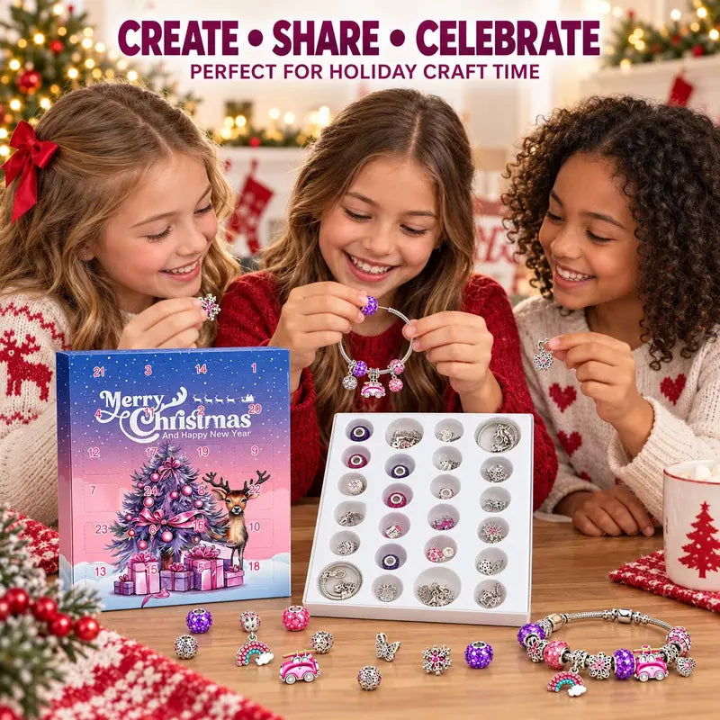🔥Last day 50% OFF🎄24-Day Christmas DIY Charm Bracelet Advent Calendar🎁
