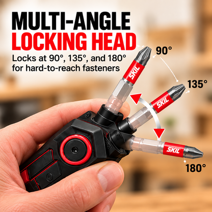 SKIL PWR CORE GO Folding Electric Hex Key – 3-Position Cordless Screwdriver with Dual LED Work Lights & USB-C Charging