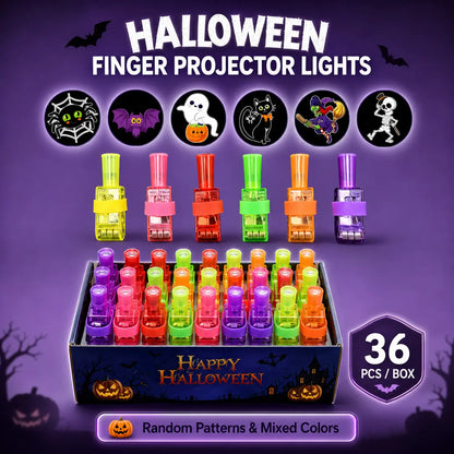 🎃 Halloween Finger Projector Rings – LED Light-Up Trick-or-Treat Party Favors