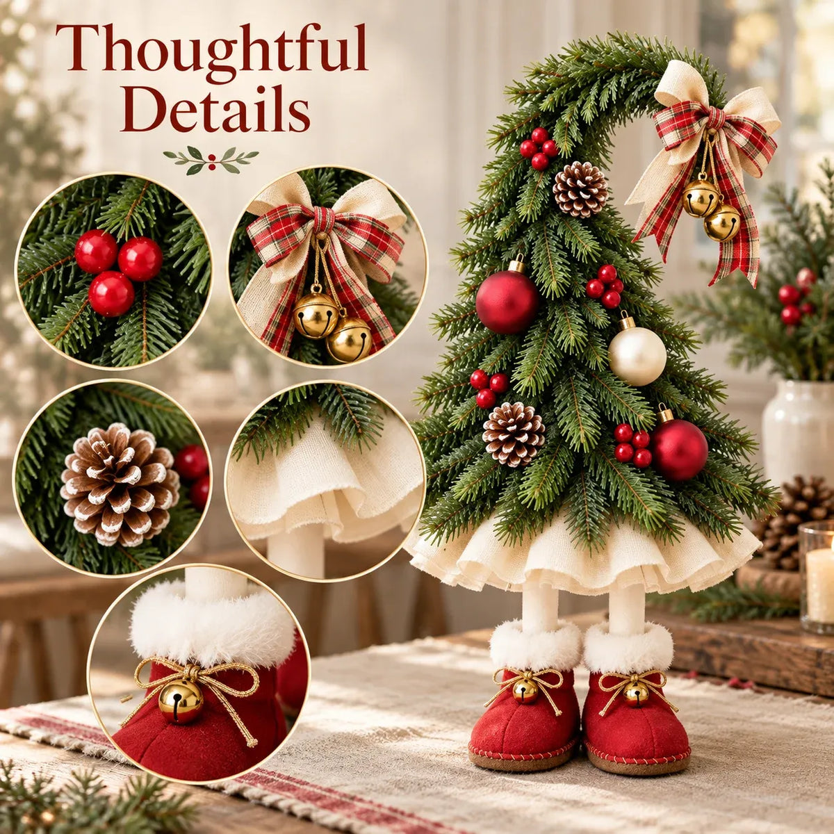 Curved-Top Elf Mini Table Tree | For nook & seasonal shelf decor