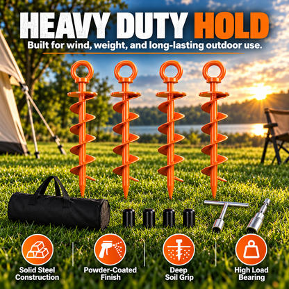 Hot sales🔥Heavy Duty 15-Inch Spiral Ground Anchors with Drill Adapter