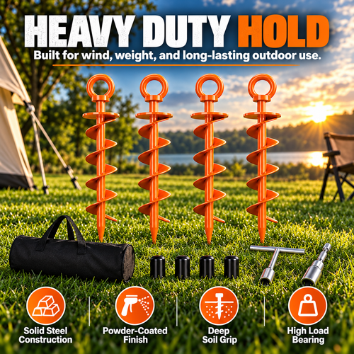 Hot sales🔥Heavy Duty 15-Inch Spiral Ground Anchors with Drill Adapter