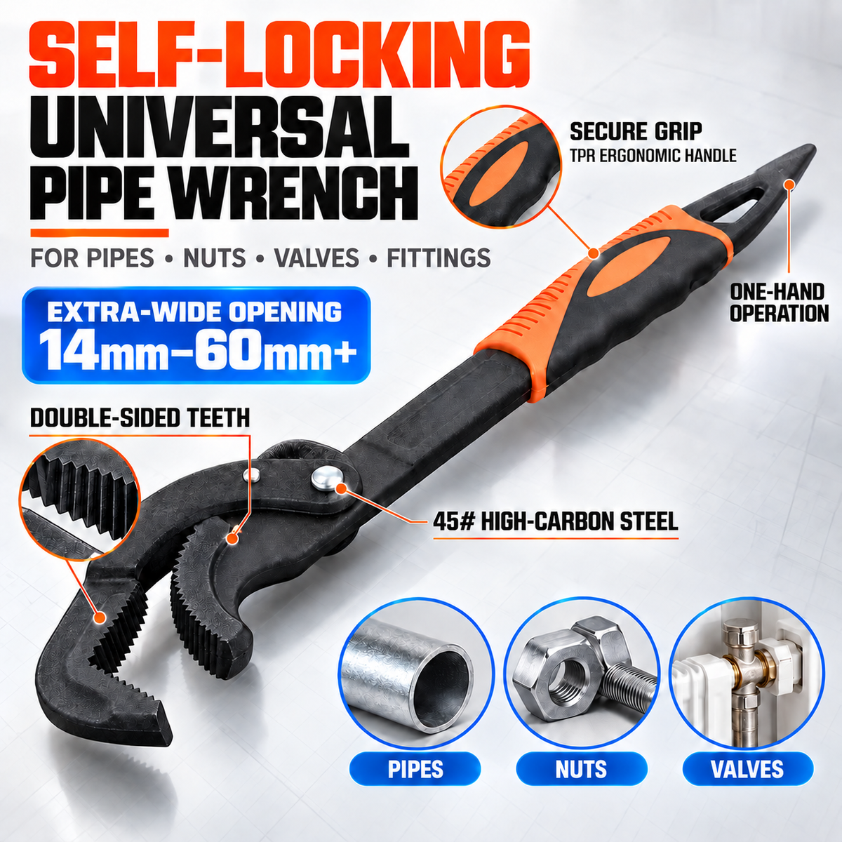 🛠️ 50% OFF Self-Locking Universal Wrench – Grip Tight, Turn with Confidence