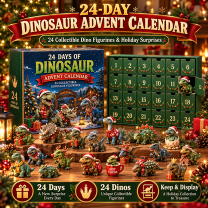🦖🎅🎄24 Days of Dinosaur Christmas Advent Calendar – 24 Collectible Dino Figurines & Holiday Surprises