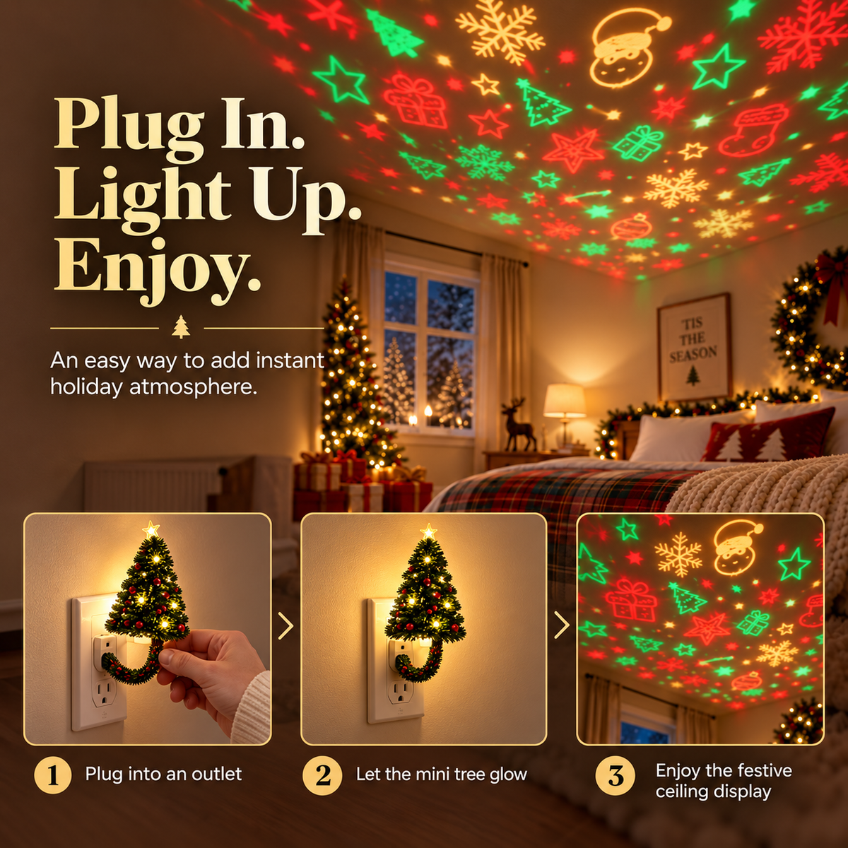 🎄🎄Christmas projection light😍