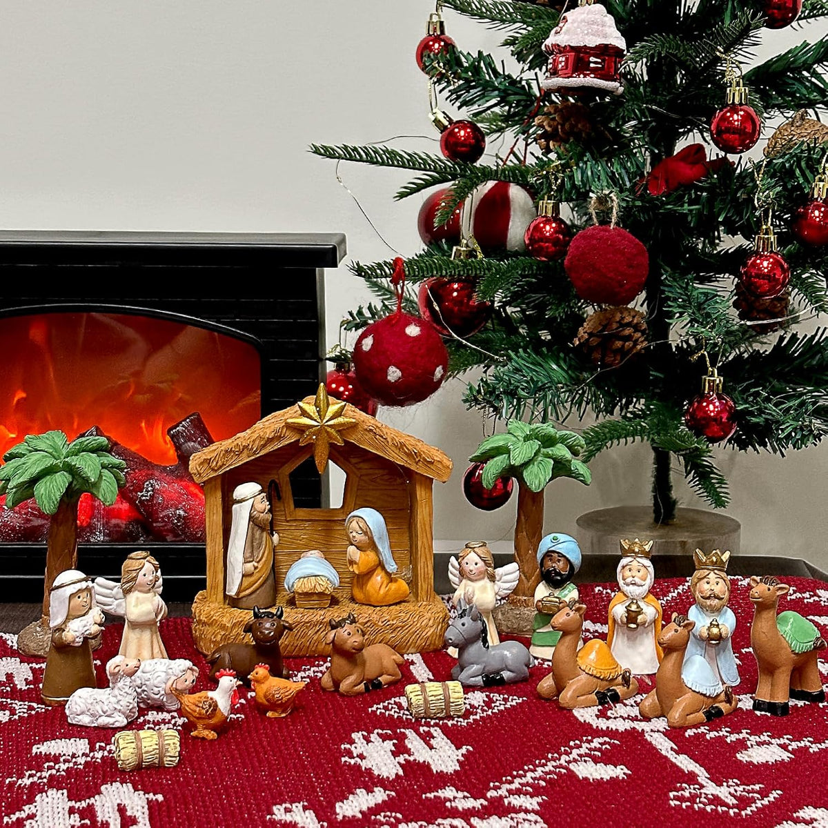 24-Day Nativity Advent Calendar – 25-Piece Christmas Nativity Scene Set for Family Holiday Countdown & Faith-Filled Gift