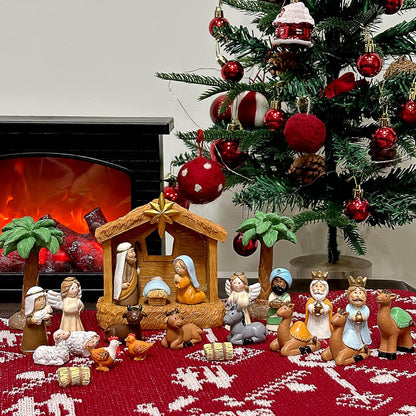 24-Day Nativity Advent Calendar – 25-Piece Christmas Nativity Scene Set for Family Holiday Countdown & Faith-Filled Gift