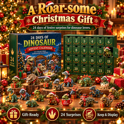 🦖🎅🎄24 Days of Dinosaur Christmas Advent Calendar – 24 Collectible Dino Figurines & Holiday Surprises