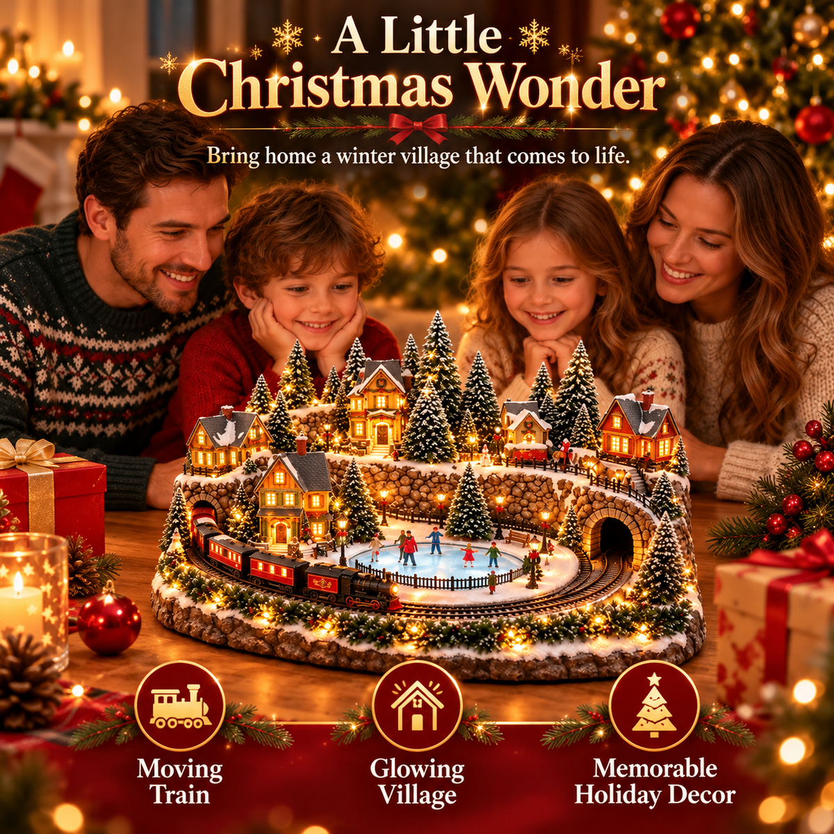 🚞 ✨49% OFF Today! ✨Magical Christmas Train & Skating Rink – Bring Holiday Magic Home!✨