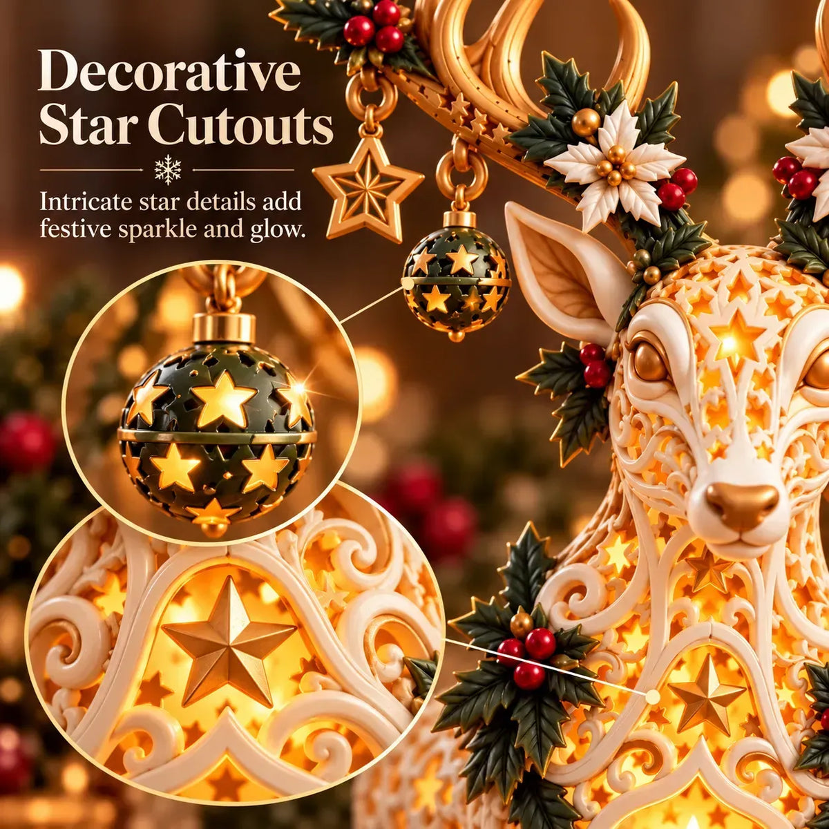 🦌 Starlit Reindeer Christmas Tealight Holder