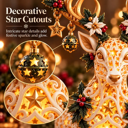 🦌 Starlit Reindeer Christmas Tealight Holder