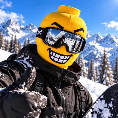 😜Funny Face Ski Balaclava – Cosy Knitted Winter Mask for Skiing & Snowboarding | Mask Only