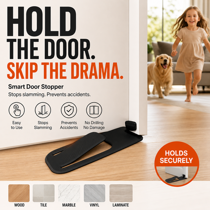 Door Stopper Protector –  No-drill, residue-free & holds doors open. Safe & simple – stock up & save! 🏠✅