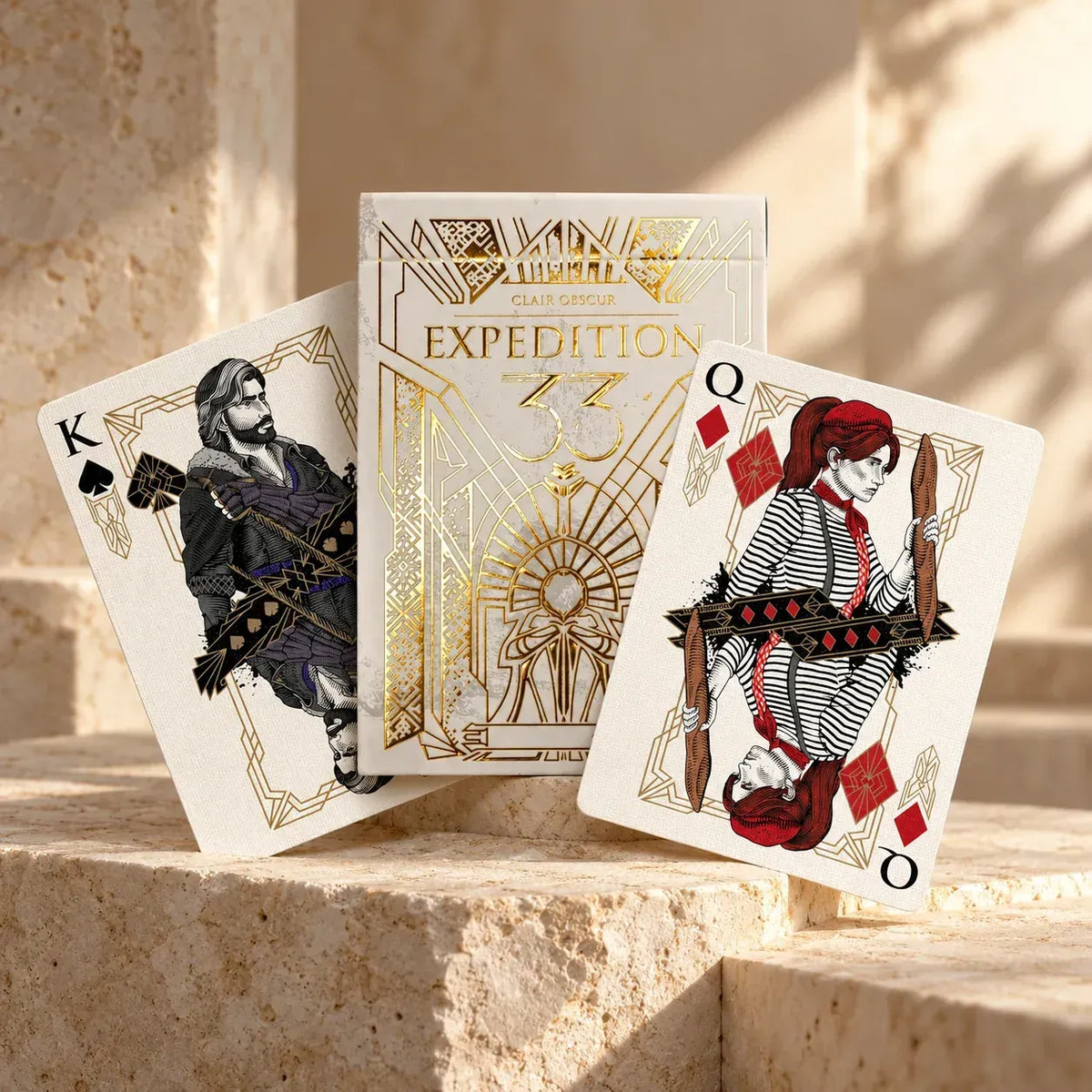 🃏 Gold-Foil Art Deco Playing Cards | Black & Ivory Editions