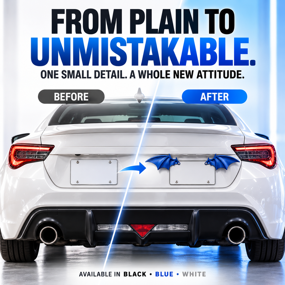 🦇 Bat Wing License Plate Decoration – Give Your Car a Bold Custom Look