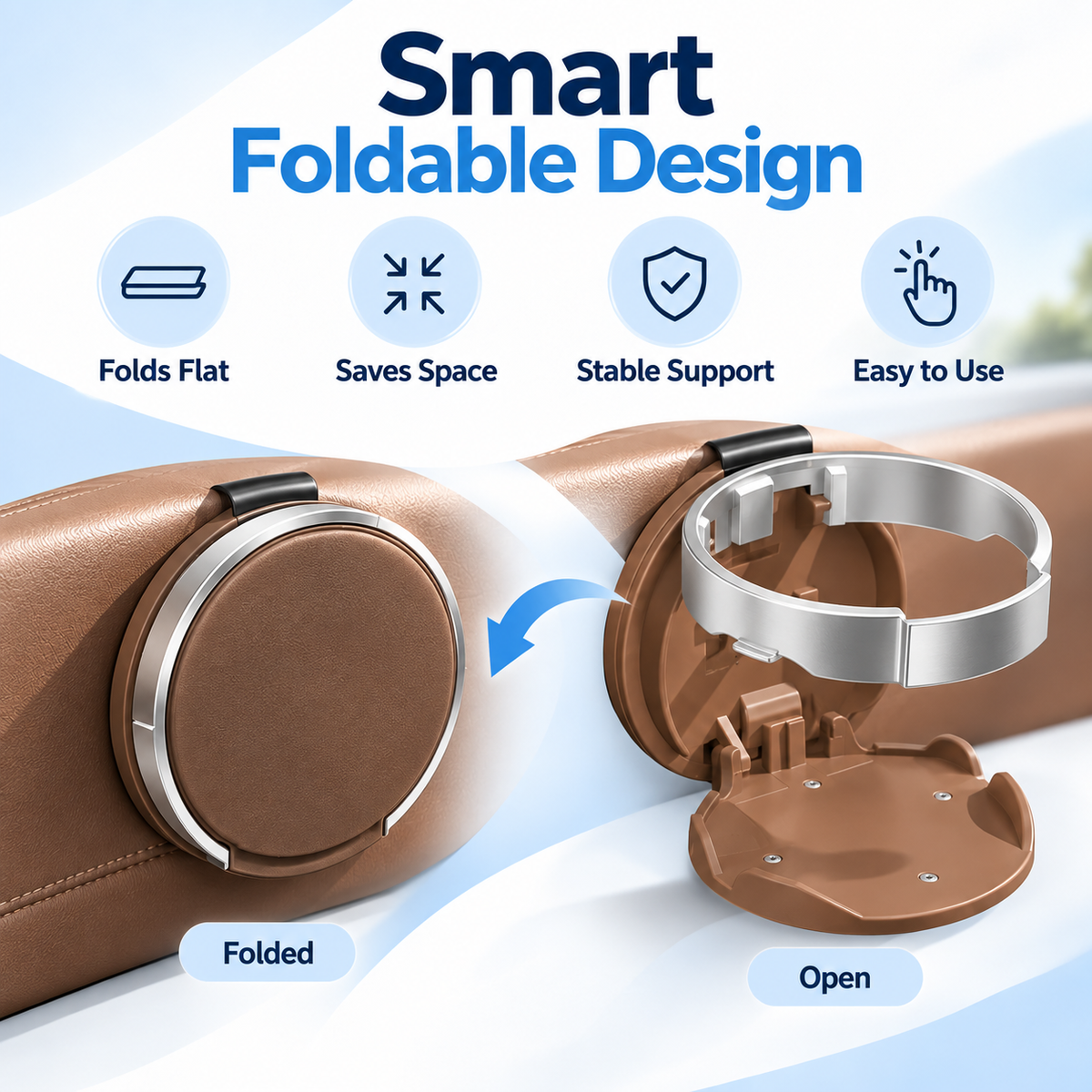 Hot sales🔥Universal Foldable Car Cup Holder with Hook
