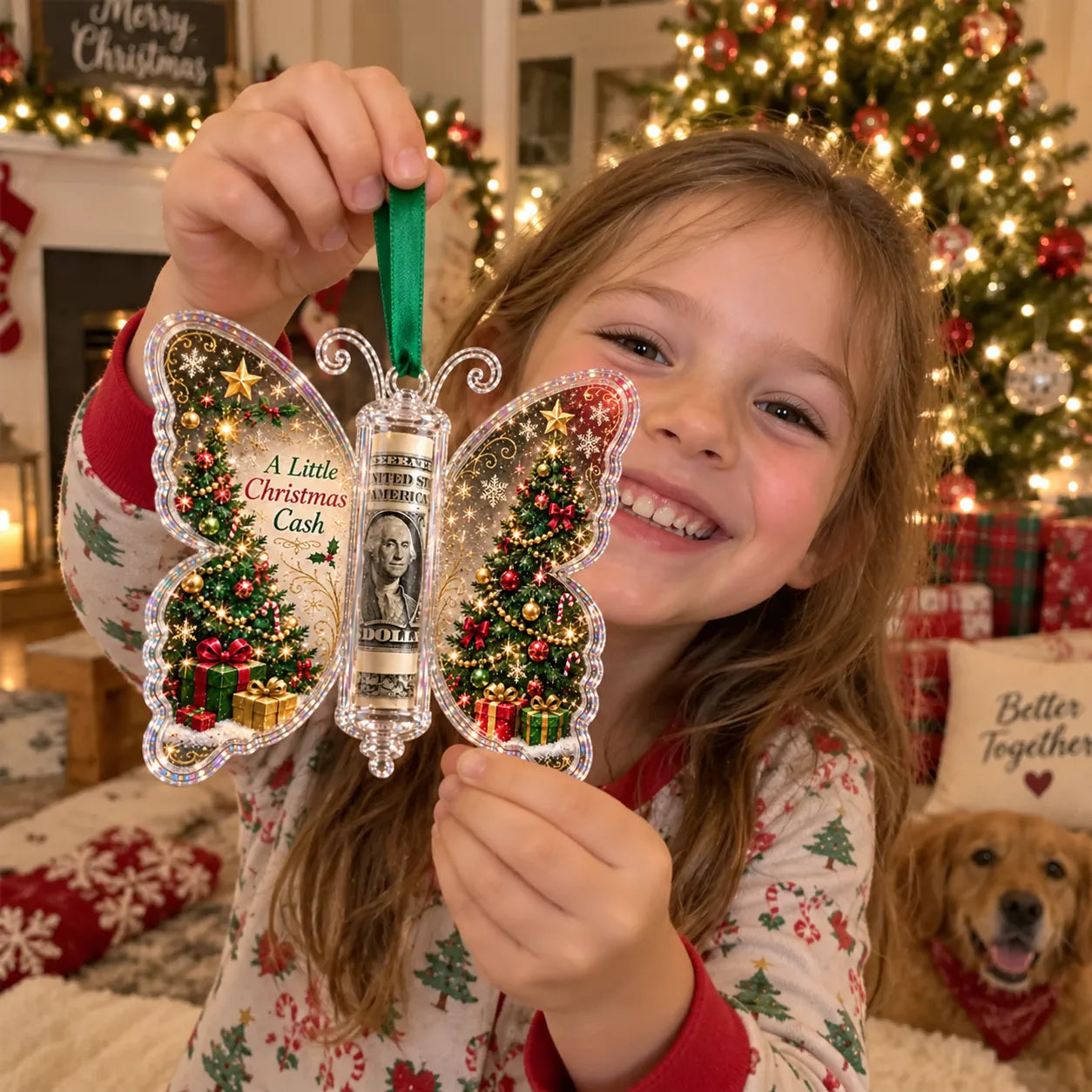 🦋💵 Christmas Cash Gift Butterfly Ornament – Holiday Money Holder Keepsake 🎄✨