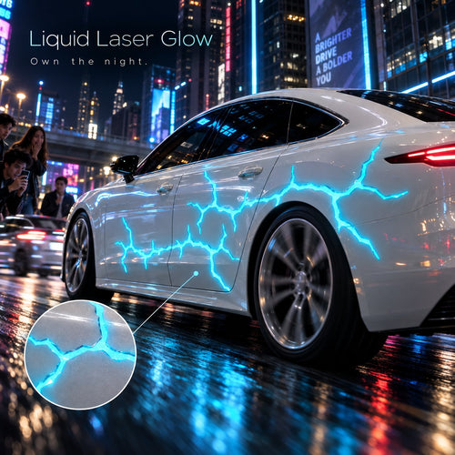 ✨Liquid Laser Glow Car Wrap, Streaming Thunder Light Luminous Vinyl Film for Custom Car Styling & Night Car Show