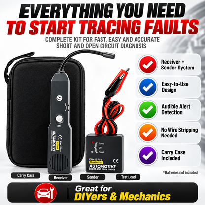 Automotive Open & Short Circuit Finder – Non-Destructive Wire Tracer & Electrical Fault Locator for DC Systems Under 42V