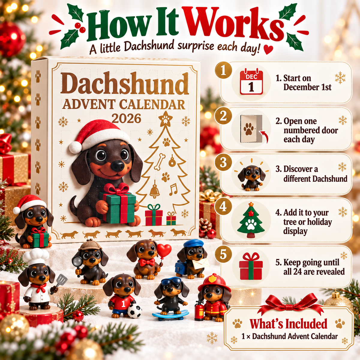 Dachshund Advent Calendar – 24 Days of Collectible Christmas Puppy Surprises