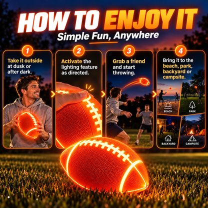 🏈LED Football – Type-C Rechargeable Light-Up Football for Night Games