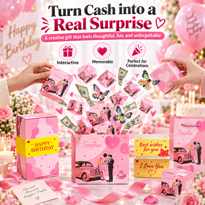 20-Layer Surprise Explosion Gift Box – Pop-Up Cash Gift Box with 4 Flying Butterflies for Birthdays, Anniversaries & Celebrations