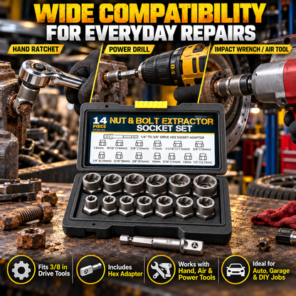 14 Counts Bolt Extractor Tool Set