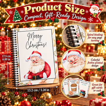Christmas Gift Card Book – Spiral-Bound Personalized “Open When” Holiday Booklet for Gift Cards, Cash & Notes