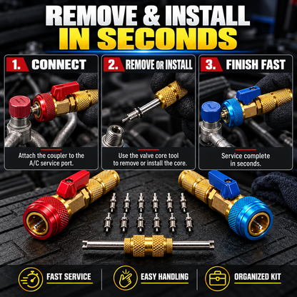 Hot sales🔥R134A Valve Core Remover & Installer Kit – A/C Service Tool Set