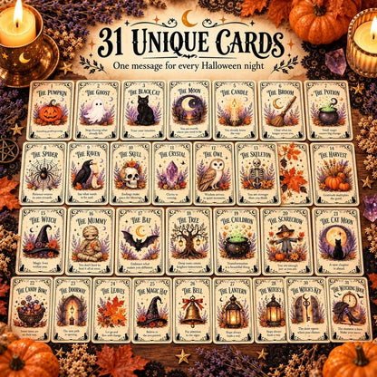 🎃 Sweet & Spooky Halloween Oracle Deck – 31 Daily Spooky Messages for October