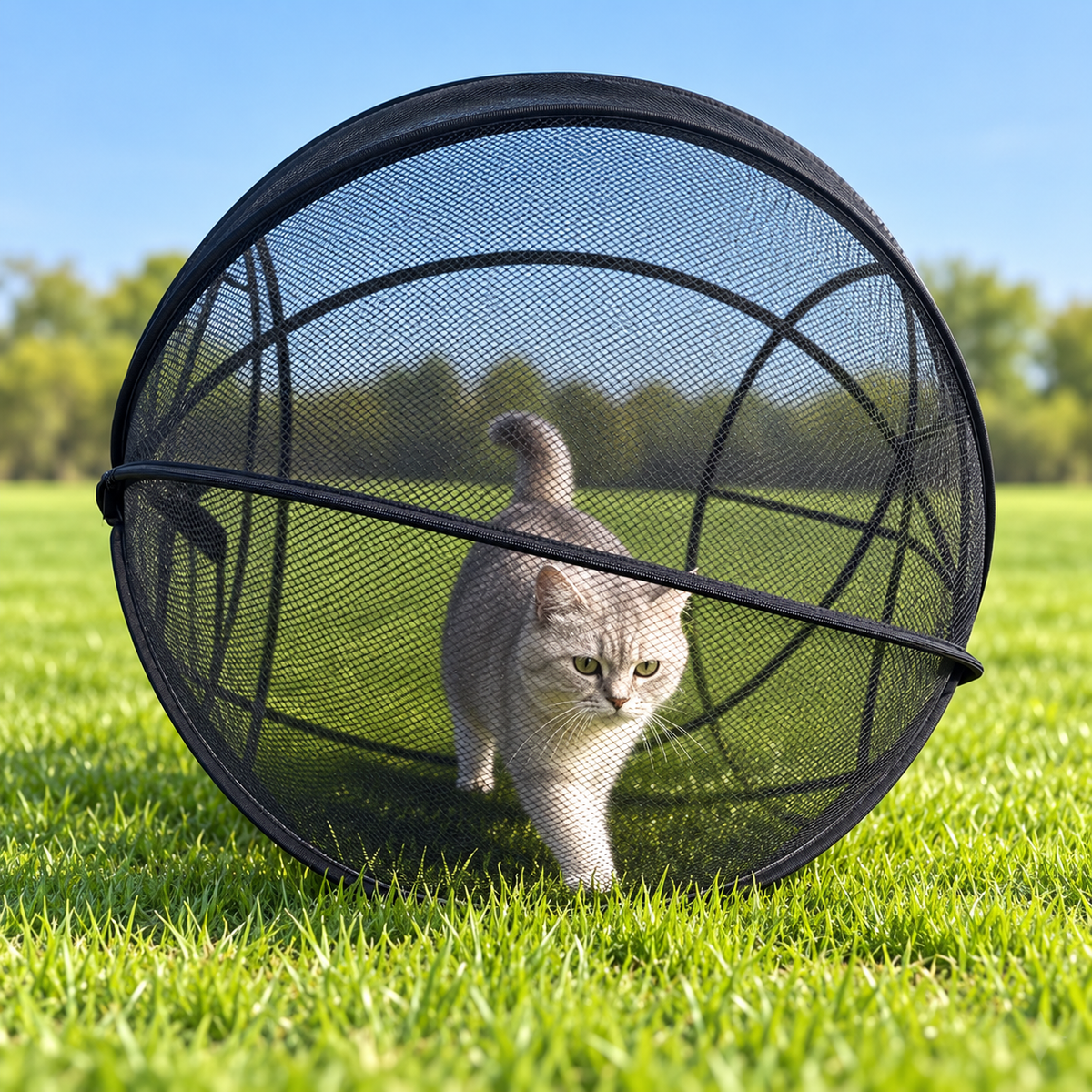 🔥Last Day 50% OFF-Pop-Up Mesh Cat Playpen – Roomy 32-Inch Indoor & Outdoor Enclosure