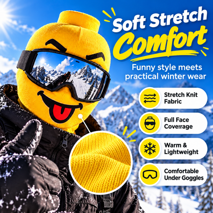 🔥Last Day 50% OFF🏂Funny Yellow Block-Head Ski Mask – Full Face Winter Balaclava for Skiing & Snowboarding