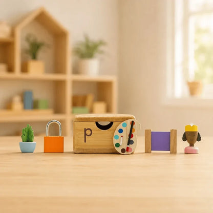 Montessori Phonics Cabinet With 120 Miniature Objects
