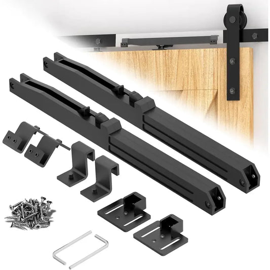 2-Pack Barn Door Soft Close Kit – Hidden Track-Mounted Damper for 88–132 lb Sliding Barn Doors