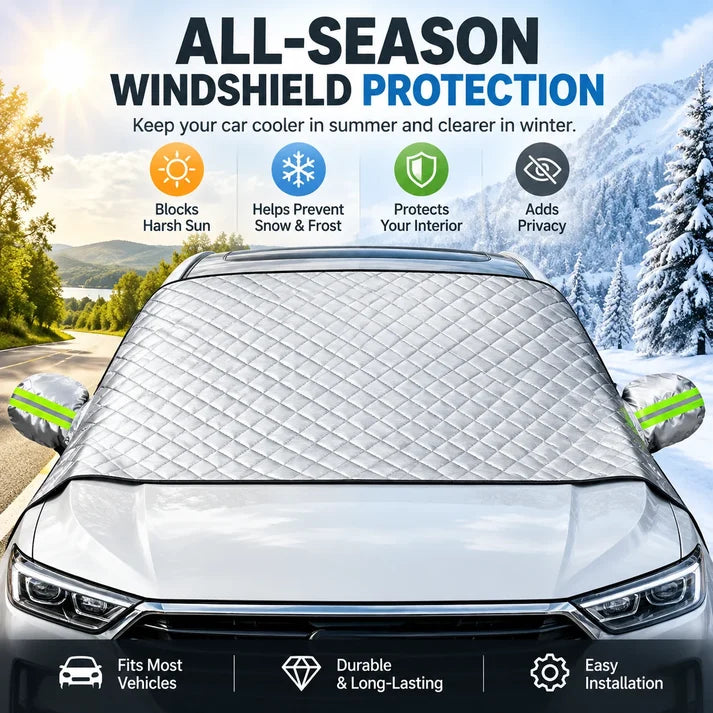 🛡️❄️Sun, Snow & Frost Protector for Cars🚗 Magnetic Windshield Cover – Suitable For SUVs & Trucks