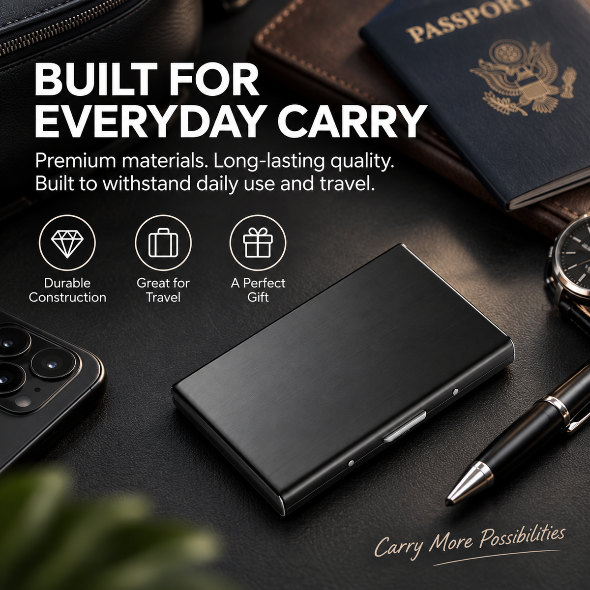 🔥Men's Minimalist RFID Blocking Metal Card Holder Wallet