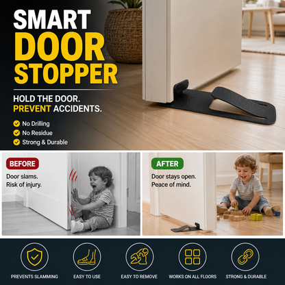 Door Stopper Protector –  No-drill, residue-free & holds doors open. Safe & simple – stock up & save! 🏠✅