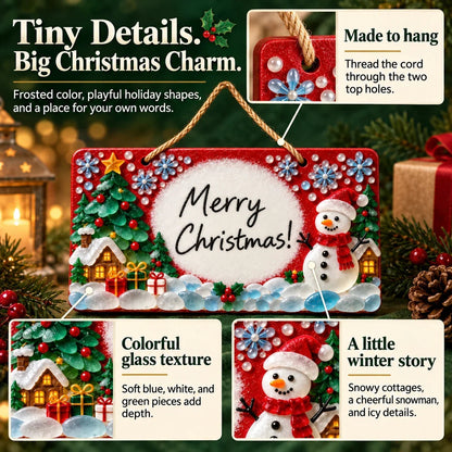 ⏳ Last Day 49% OFF – 🎄 Beginner-Friendly DIY Sea Glass Christmas Hanging Sign Kit | 8 Festive Designs with Handwritten Personalization ✍️