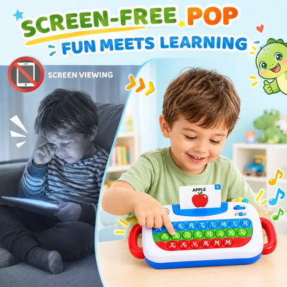 Talking Flash Cards Keyboard Toy for Kids Ages 3+ – 144 Words, 3 Learning Modes & Pop It Keys
