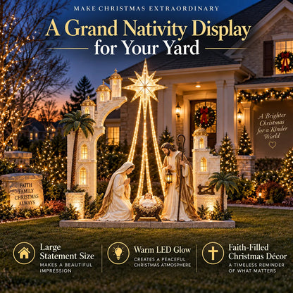 ✨ Christmas Star Nativity Light™ – Illuminated Holy Family Outdoor Yard Display