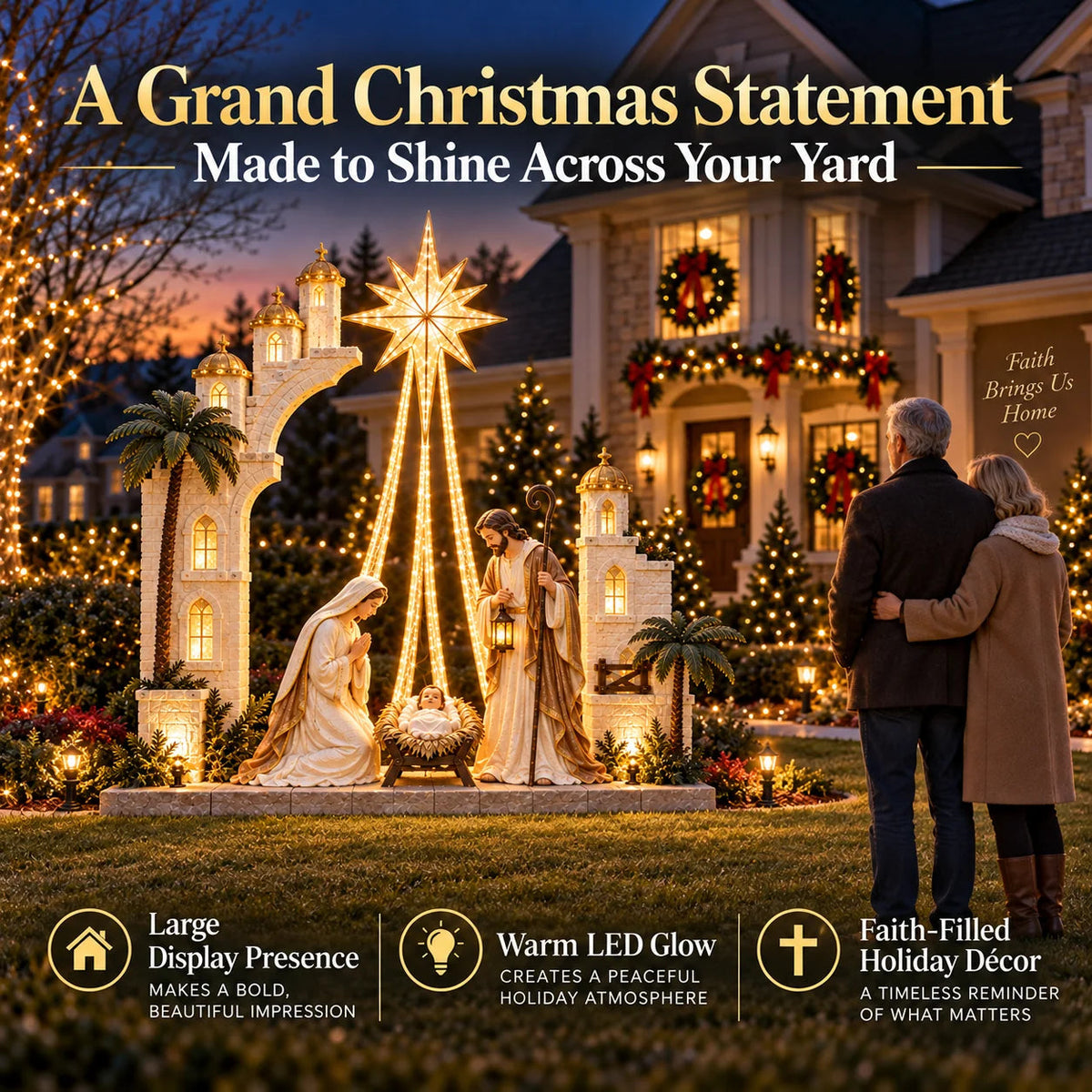 ✨ Christmas Star Nativity Light™ – Illuminated Holy Family Outdoor Yard Display