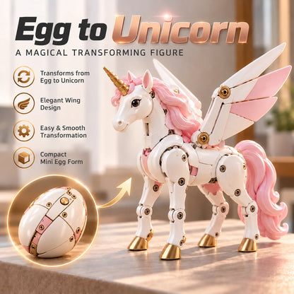 🔥Last Day 50% OFF🦄 2-in-1 Transforming Mechanical Unicorn Egg – Winged Fantasy Figure