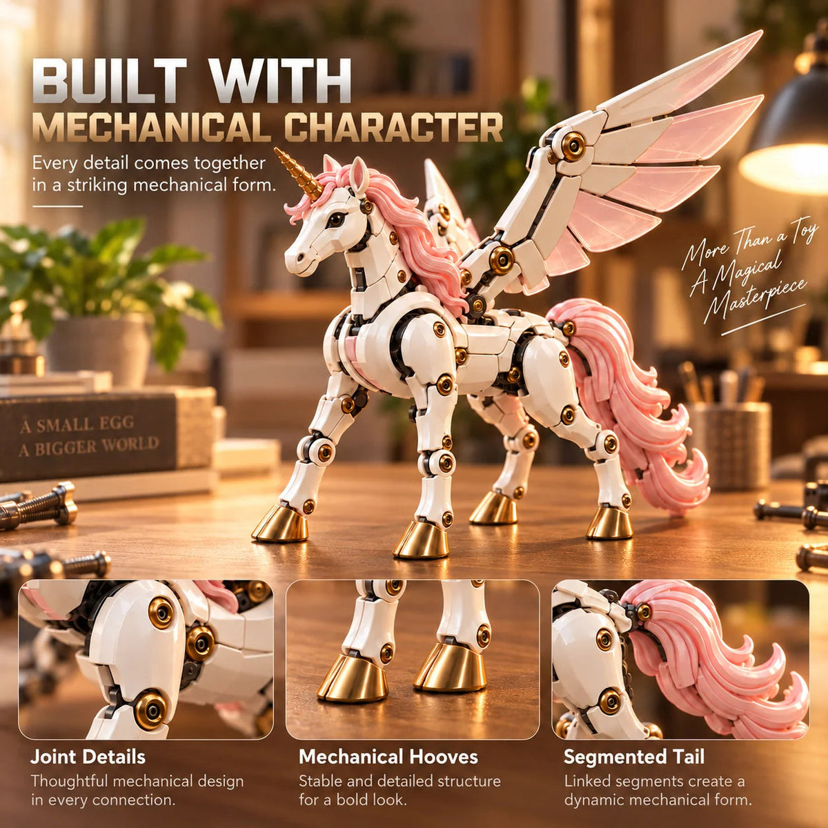 🔥Last Day 50% OFF🦄 2-in-1 Transforming Mechanical Unicorn Egg – Winged Fantasy Figure