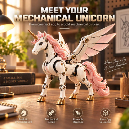 🔥Last Day 50% OFF🦄 2-in-1 Transforming Mechanical Unicorn Egg – Winged Fantasy Figure