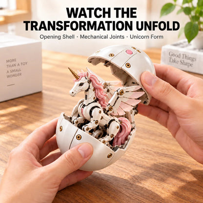 🔥Last Day 50% OFF🦄 2-in-1 Transforming Mechanical Unicorn Egg – Winged Fantasy Figure