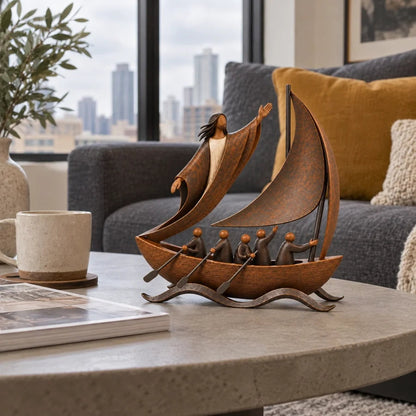 🔥 50% Off | ✝️ “Peace in the Storm” Sculpture – Sailboat as a Symbol of Faith