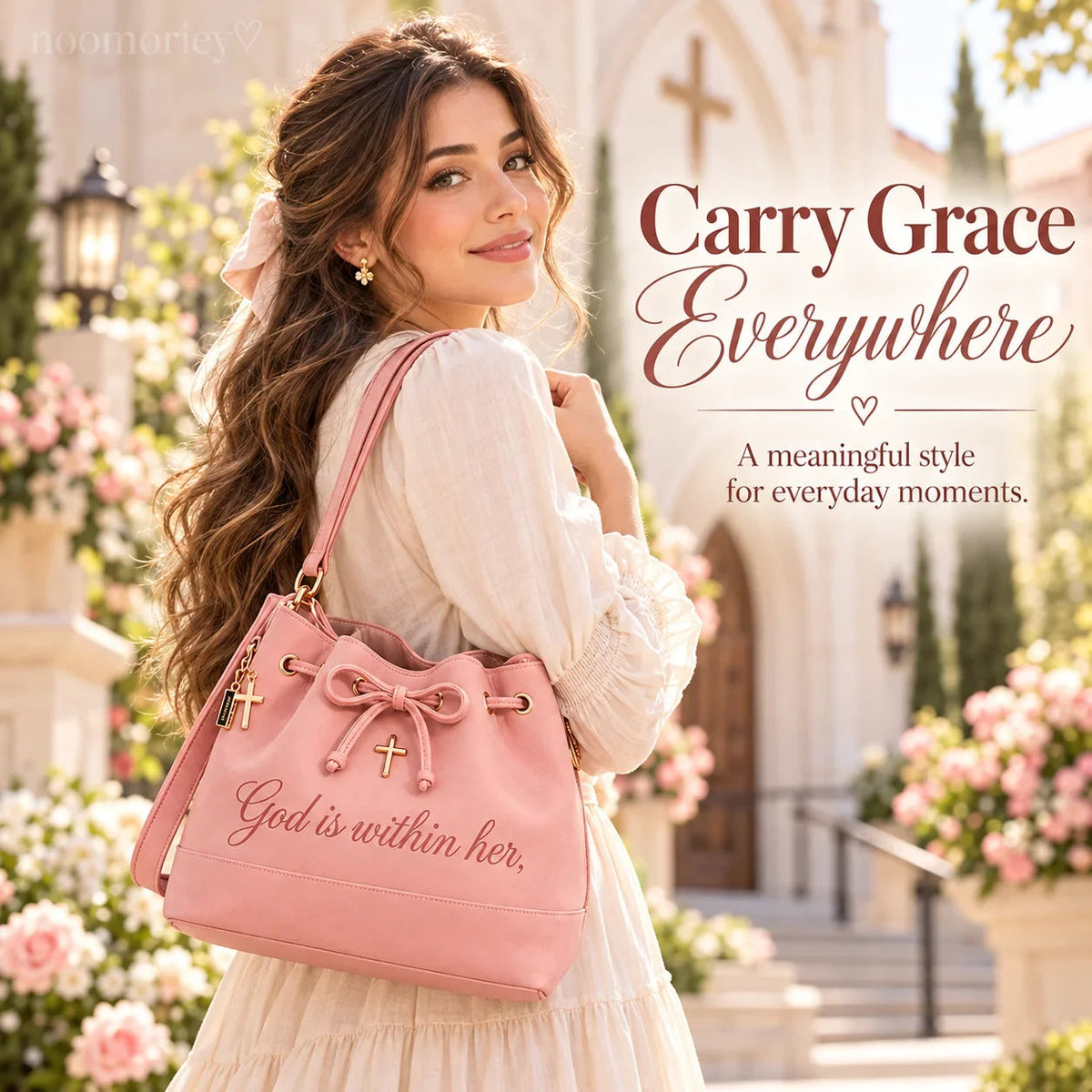 🔥Last Day 50% OFF-💕 Faith-Inspired Bucket Bag – God Is Within Her Handbag